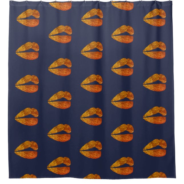 Golden Lips Shower Curtain (Front)