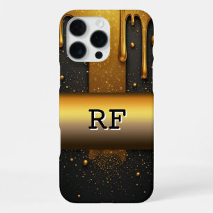 ✨ Golden Liquid Glam  Sparkling Glitter Drip 💛👑 iPhone 16 Pro Max Case