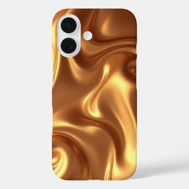 Golden liquid i phone 16 cover  (Back)