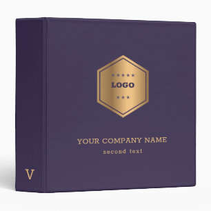 Golden Logo on Purple 3 Ring Binder