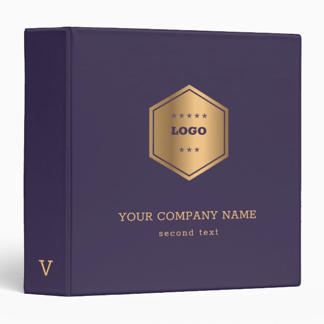 Golden Logo on Purple  3 Ring Binder (Front/Spine)