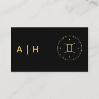 Golden look - Gemini Zodiac -monogram black