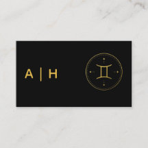 Golden look - Gemini Zodiac -monogram black