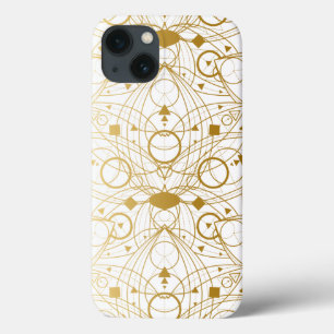 Golden Lotus Design Luxury iPhone 13 Case