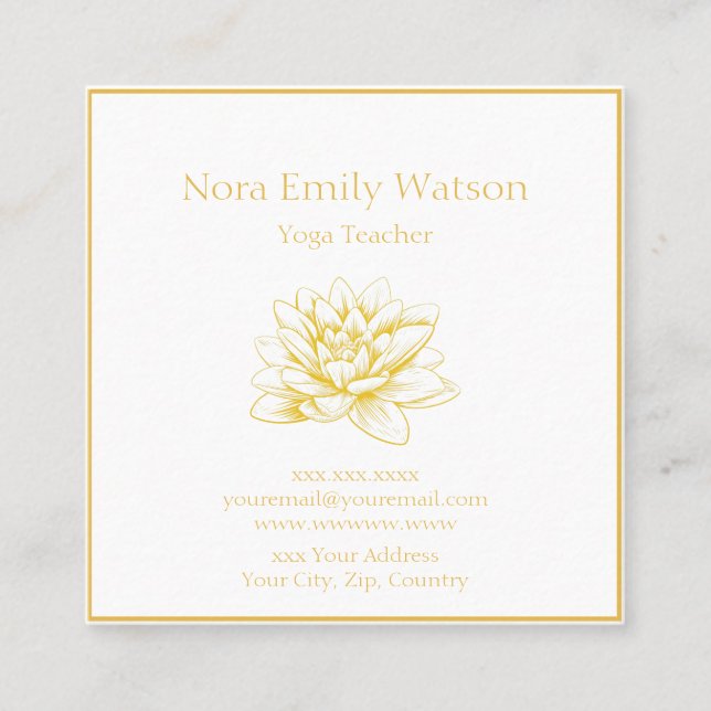 Golden Lotus Flower Business Card (Front)