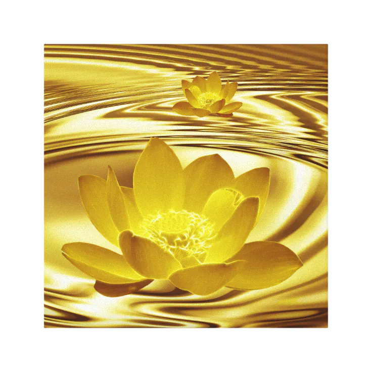 Golden Lotus Flower Canvas Print Zazzle