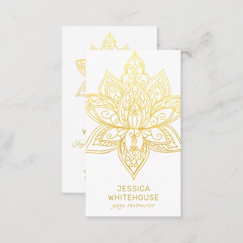Golden Lotus Flower Elegant Business Card