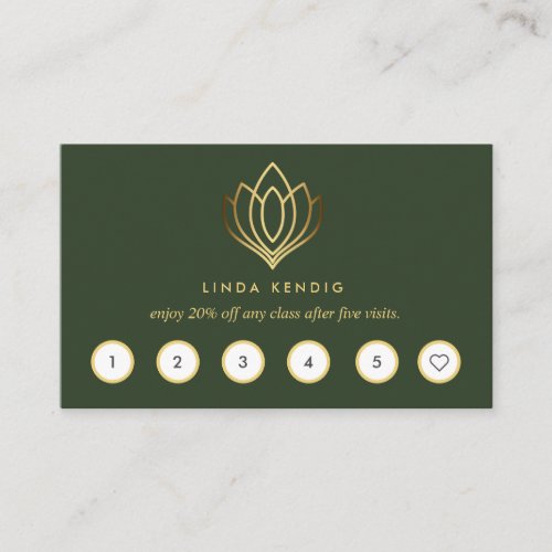 Golden Lotus   Green  wellness  massage yoga Business Card