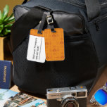 Golden Lotus Grid Pattern - The White Lotus Luggage Tag