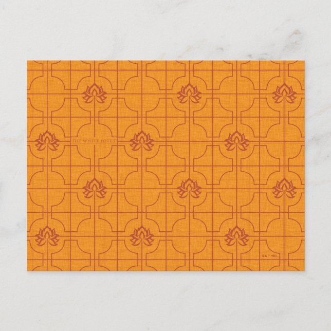 Golden Lotus Grid Pattern - The White Lotus Postcard (Front)