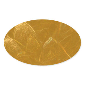 Golden Lotus Leaf - Imbossed Print Oval Sticker