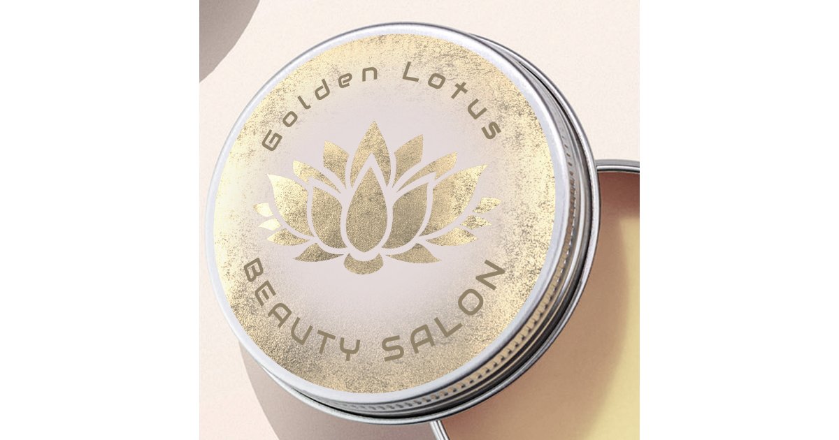 Golden Lotus logo Classic Round Sticker | Zazzle