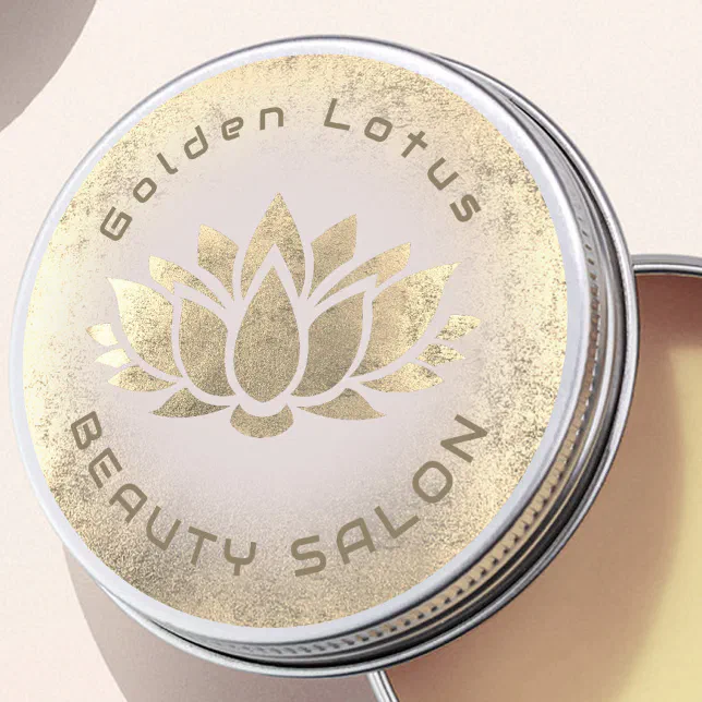 Golden Lotus logo Classic Round Sticker | Zazzle
