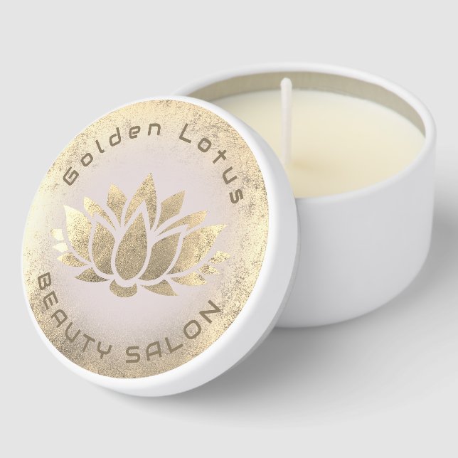 Golden Lotus logo Mini Candle Favors (Corner)