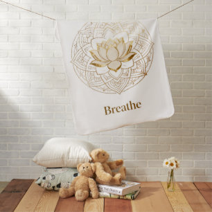 Golden Lotus Mandala "Breathe" Yoga & Meditation G Baby Blanket