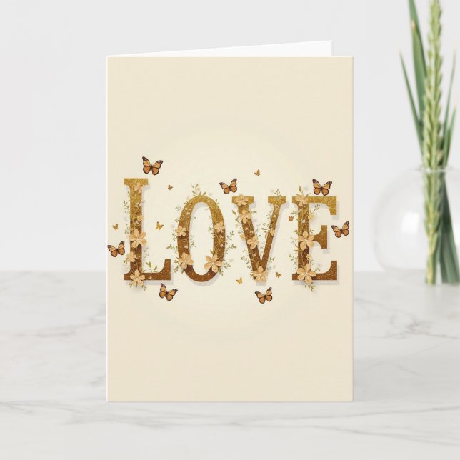 Golden Love Blooms Card (Front)