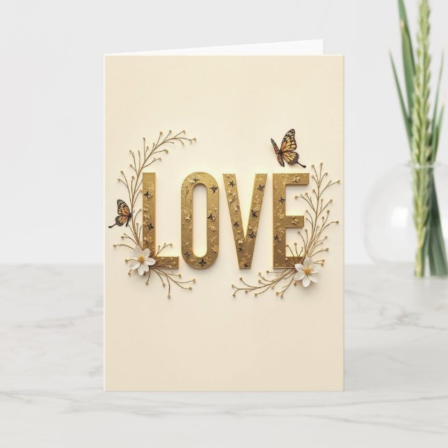 Golden Love Botanical Card (Front)