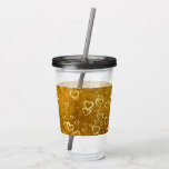 Golden Love Heart Shape Acrylic Tumbler Golden Love Heart Shape Acrylic Tumbler