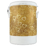 Golden Love Heart Shape Beverage Cooler