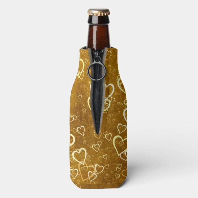 Golden Love Heart Shape Bottle Cooler (Bottle Back)