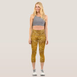 Golden Love Heart Shape Capri Leggings Golden Love Heart Shape Capri Leggings