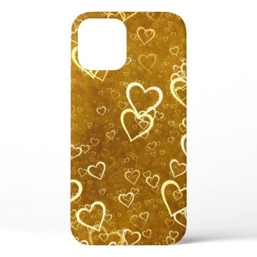 Golden Love Heart Shape iPhone 12 Case