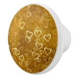 Golden Love Heart Shape Ceramic Knob