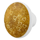 Golden Love Heart Shape Ceramic Knob Golden Love Heart Shape Ceramic Knob