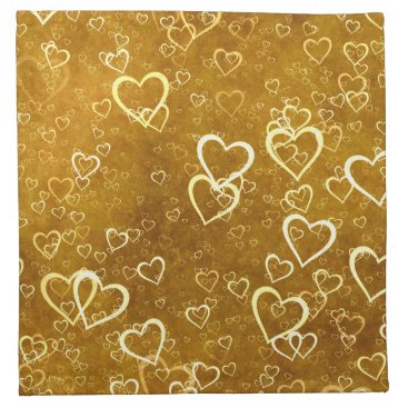 Golden Love Heart Shape Cloth Napkin