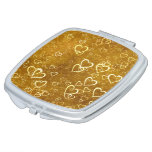 Golden Love Heart Shape Compact Mirror Golden Love Heart Shape Compact Mirror