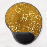 Golden Love Heart Shape Gel Mouse Pad