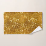 Golden Love Heart Shape Hand Towel Golden Love Heart Shape Hand Towel