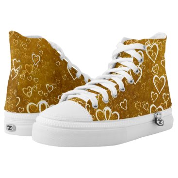 Golden Love Heart Shape High-Top Sneakers