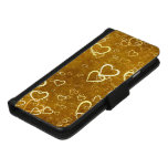 Golden Love Heart Shape iPhone 8/7 Wallet Case Golden Love Heart Shape iPhone 8/7 Wallet Case