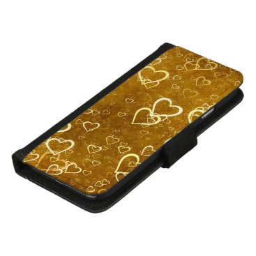 Golden Love Heart Shape iPhone 8/7 Wallet Case