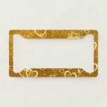 Golden Love Heart Shape License Plate Frame Golden Love Heart Shape License Plate Frame