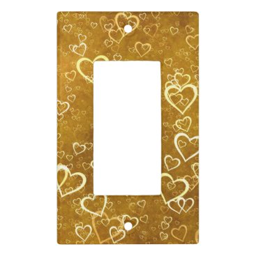 Golden Love Heart Shape Light Switch Cover
