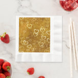 Golden Love Heart Shape Napkins Golden Love Heart Shape Napkins