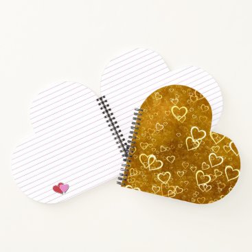 Golden Love Heart Shape Notebook
