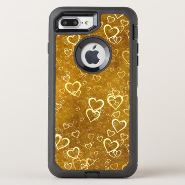 Golden Love Heart Shape OtterBox Defender iPhone 8 Plus/7 Plus Case