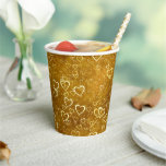 Golden Love Heart Shape  Paper Cups