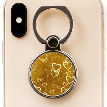 Golden Love Heart Shape Phone Ring Stand
