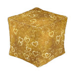 Golden Love Heart Shape Pouf Golden Love Heart Shape Pouf