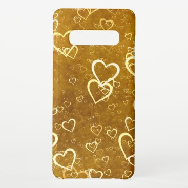 Golden Love Heart Shape Samsung Galaxy S10  Case