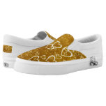 Golden Love Heart Shape Slip-On Sneakers Golden Love Heart Shape Slip-On Sneakers
