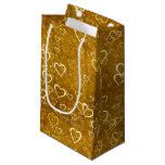 Golden Love Heart Shape Small Gift Bag Golden Love Heart Shape Small Gift Bag