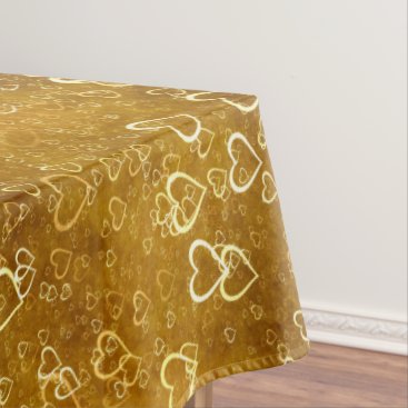 Golden Love Heart Shape Tablecloth