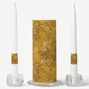 Golden Love Heart Shape Unity Candle Set