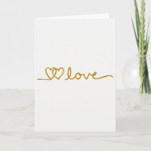 Golden Love Hearts Card (Front)