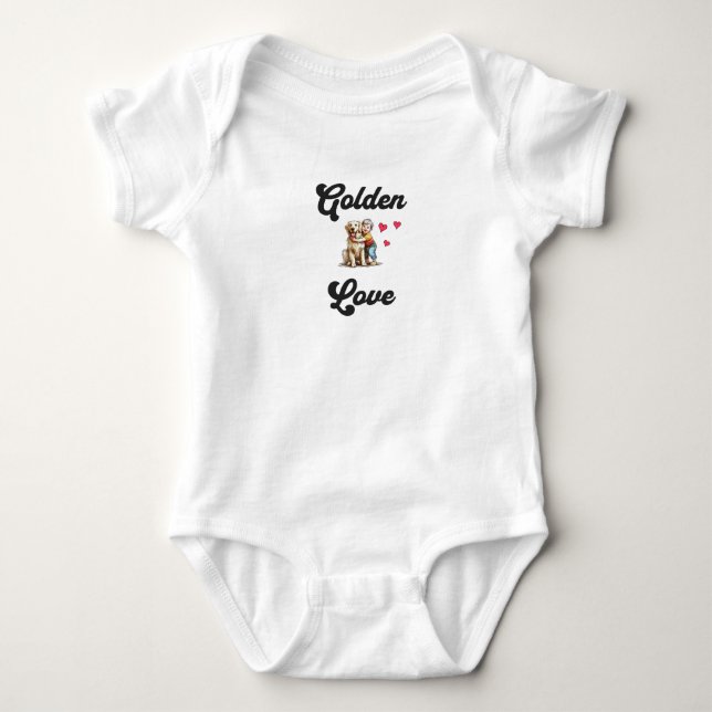 Golden Love - Perfect Gift for Dog-Loving Parents Baby Bodysuit (Front)